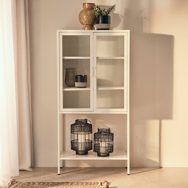 Bela jeklena vitrina 75x150x35 cm Acier – Premier Housewares-image-2