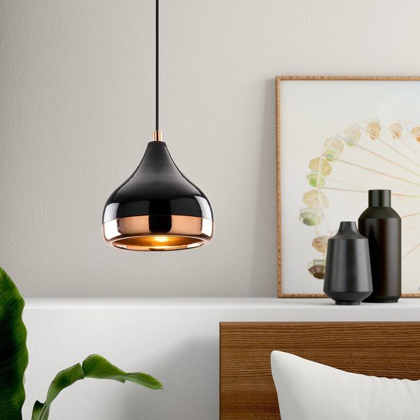 Viseča svetilka v črni in bakreni barvi Opviq lights Yildo, ø 17 cm-image-4
