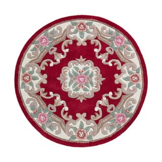 Rdeča volnena preproga Flair Rugs Aubusson, ⌀ 120 cm