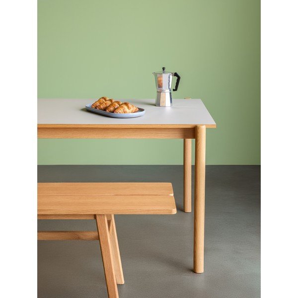 Jedilna miza iz masivnega hrasta 107x190 cm Oblique – Hübsch-image-1