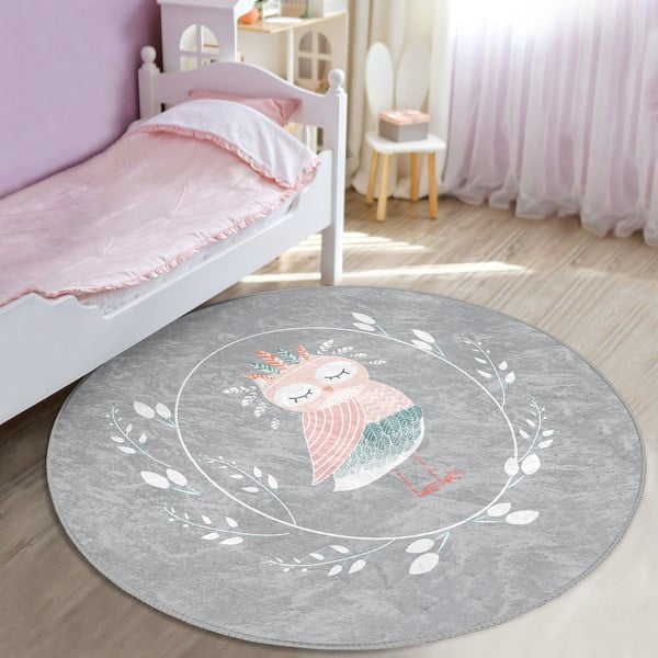 Siva otroška preproga ø 100 cm Comfort – Mila Home-image-1