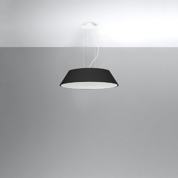 Črna viseča svetilka s steklenim senčnikom ø 60 cm Hektor - Sollux-image-1