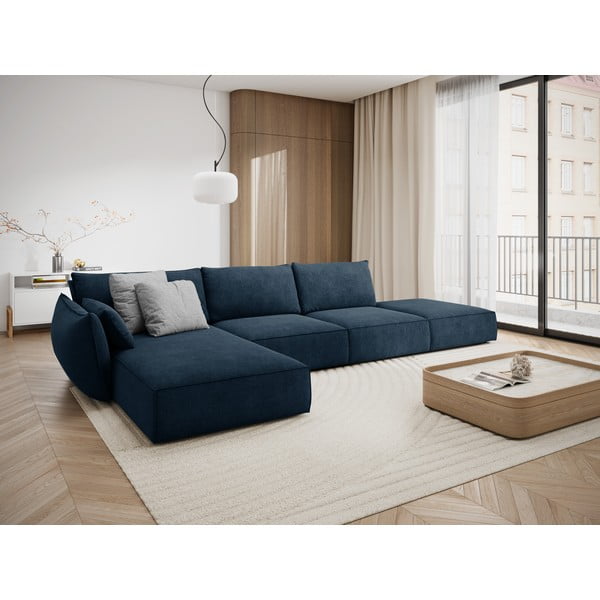 Temno moder kotni kavč (levi kot) Vanda - Mazzini Sofas-image-1