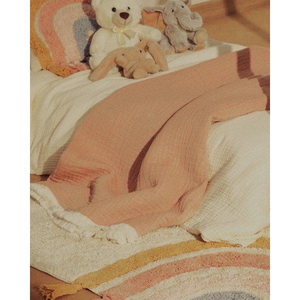 Rožnato-oranžna otroška odeja iz muslina 130x170 cm Nafine – Kave Home-image-3