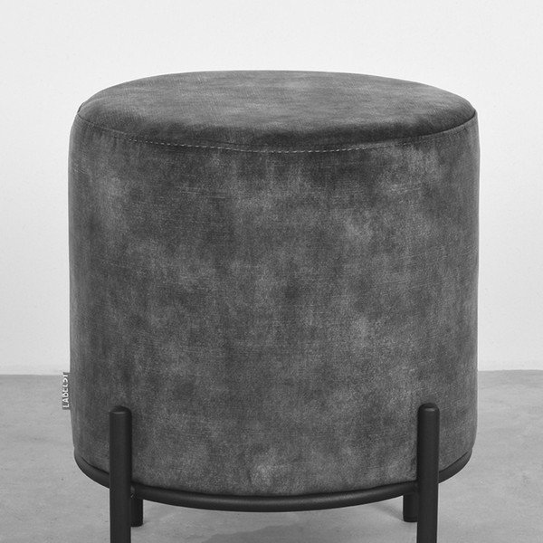 Temno siv žameten tabure Troy – LABEL51-image-1