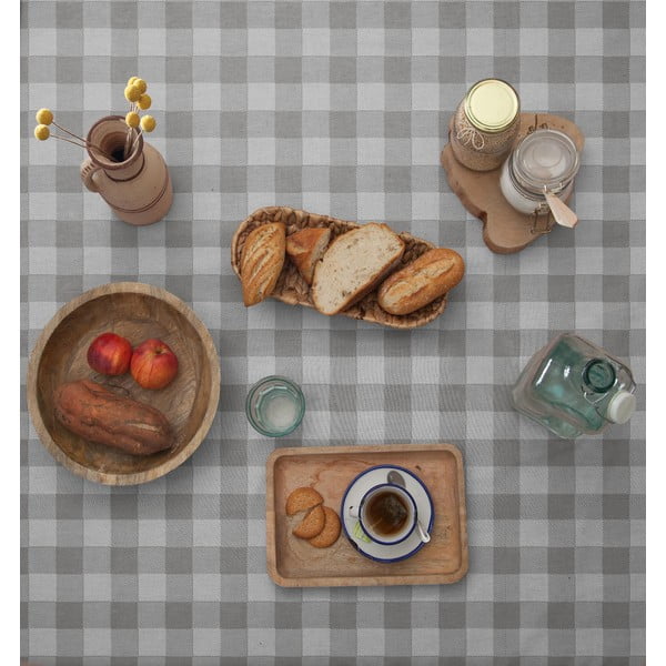 Namizni prt Really Nice Things Lino Grey Vichy, 140 x 200 cm-image-2