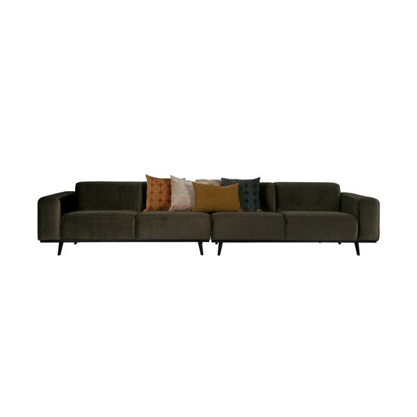 Temno zelen žametni kavč BePureHome Statement, 372 cm-image-4