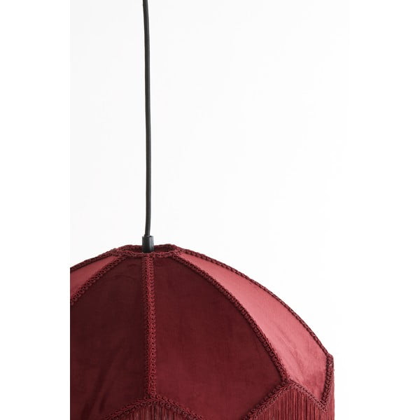 Bordo rdeča viseča svetilka s tekstilnim senčilom ø 40 cm Malacia – Light & Living-image-3