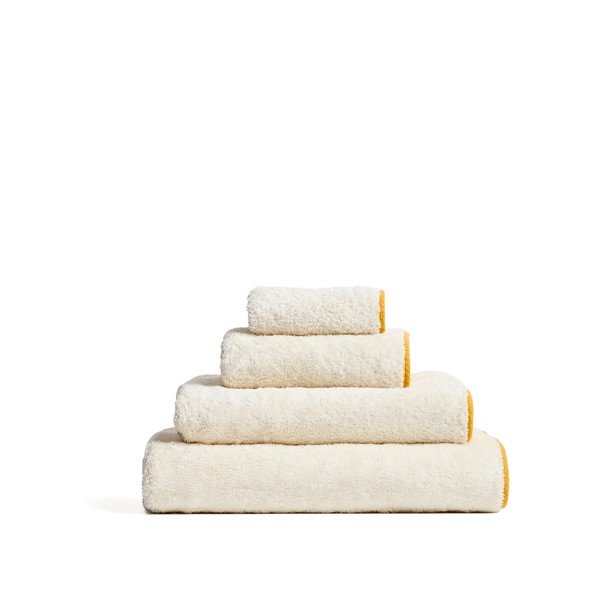 Rumena/bela frotirna bombažna brisača 50x90 cm Sedora – Kave Home-image-3