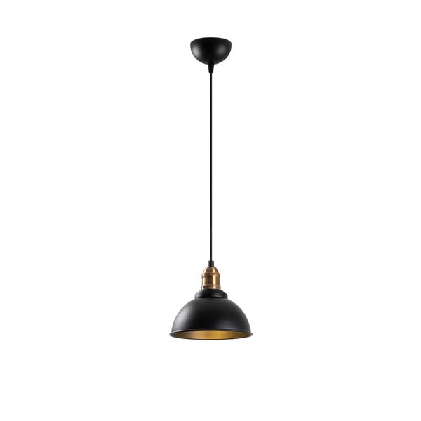 Črna viseča svetilka s kovinskim senčnikom ø 21 cm Varzan – Opviq lights