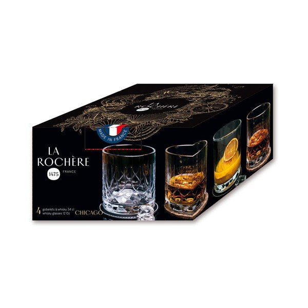Kozarci v kompletu 4 ks za viski 340 ml Chicago – La Rochére-image-3