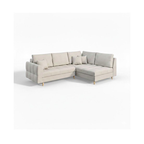 Kremno bela kotna sedežna garnitura (z desnim kotom) Ariella – Ropez