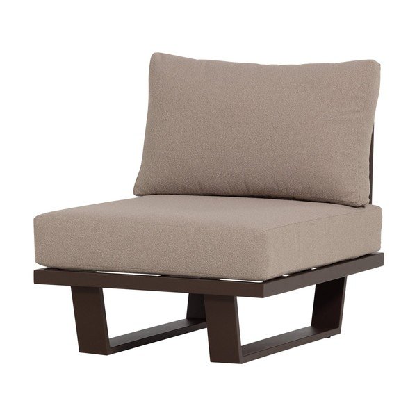 Rjav kovinski/oblazinjen vrtni fotelj Bear – WOOOD