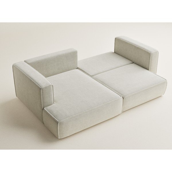 Kremno bela raztegljiva/s prostorom za shranjevanje kotna sedežna garnitura iz šenilje (levi kot/z ležalnikom) Velto – Maison de Rêve-image-3