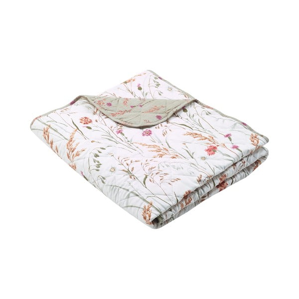 Zeleno/bež bombažno prešito pregrinjalo 200x220 cm Grasmere Floral – Catherine Lansfield