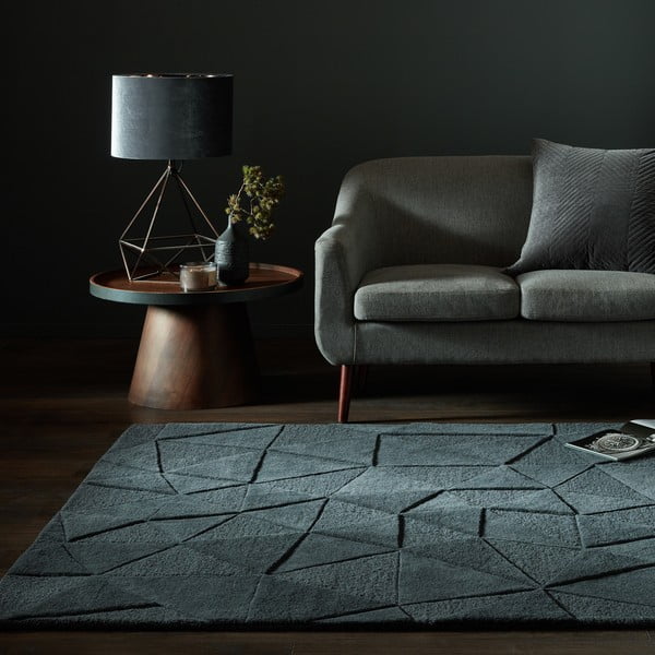 Siva volnena preproga 170x120 cm Shard - Flair Rugs-image-1