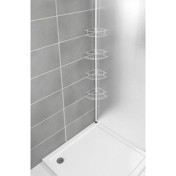 Bela kotna teleskopska kopalniška polica iz nerjavečega jekla Dolcedo – Wenko-image-2