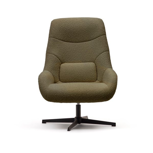 Temno zelen fotelj iz tkanine bouclé Celida – Kave Home