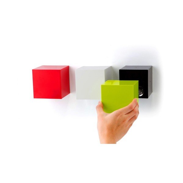 Bela stenska škatla (zaprta) s prozornim pokrovom Qualy Pixel Cube-image-3
