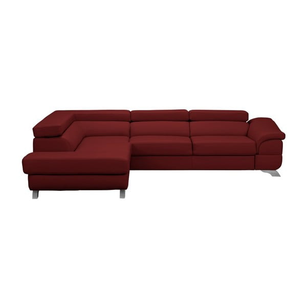 Rdeče usnje Windsor & Co Sofas Gamma raztegljiv kavč, levi kot