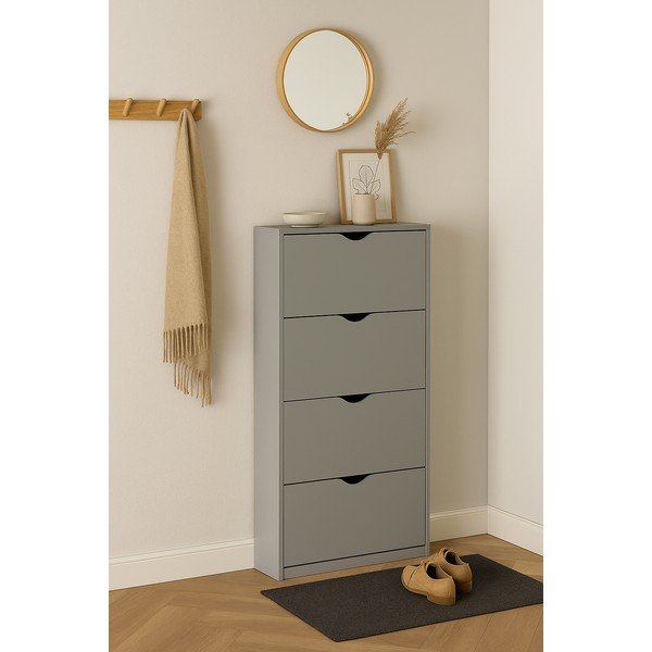 Siva preklopna omarica za čevlje 60x157x24 cm Stelo – Bonami Essentials-image-1