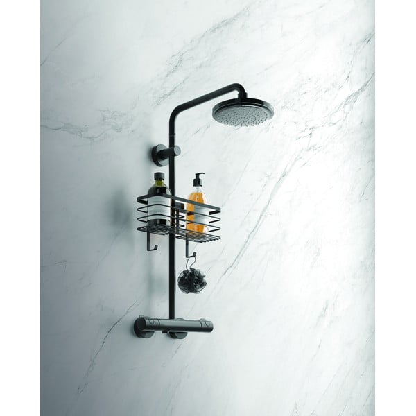 Črna kopalniška polica Metaltex Origin-image-3