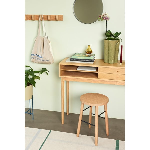 Stenski obešalnik iz masivnega hrasta Nomad – Hübsch-image-1