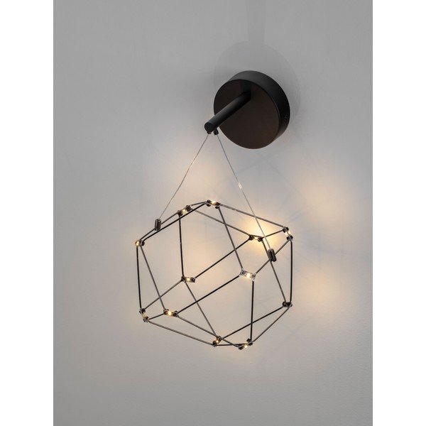 Črna aluminijasta LED stenska svetilka Nebula – Nova Luce-image-1