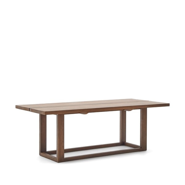 Jedilna miza iz masivnega tika v naravni barvi 100x220 cm Sashi – Kave Home