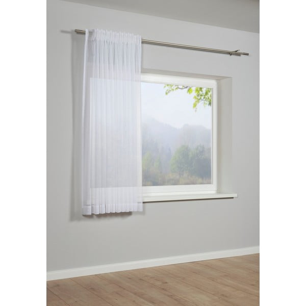Bela prosojna zavesa 175x450 cm Voile Uni - Gardinia-image-1