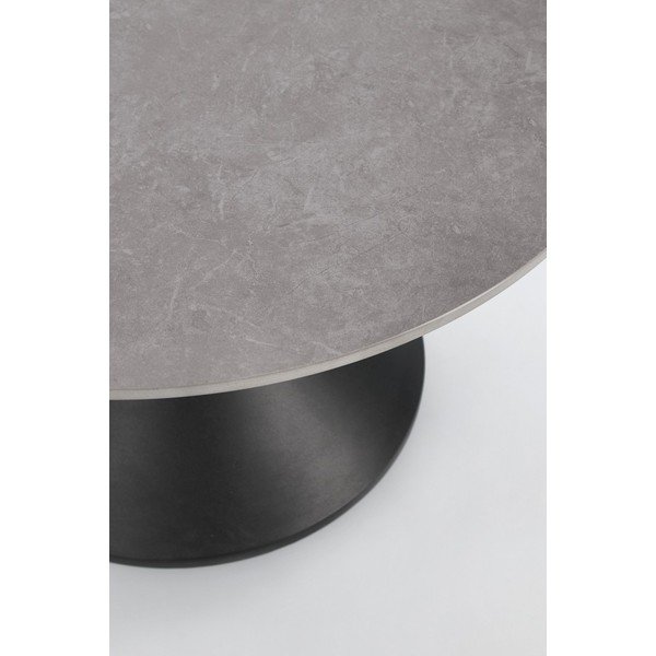 Črna okrogla klubska mizica z mizno ploščo v marmornem dekorju ø 70 cm Joona – Bizzotto-image-2