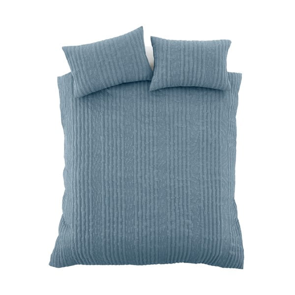 Modra posteljnina za zakonsko posteljo 200x200 cm Tamba Stripe – Pineapple Elephant-image-2