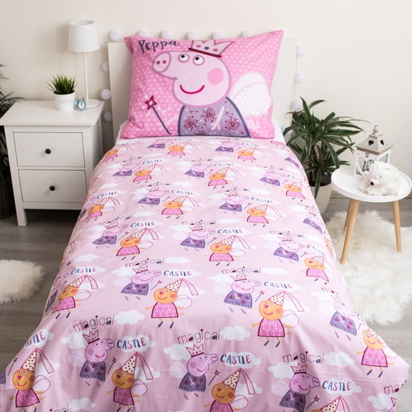 Roza otroška bombažna posteljnina Jerry Fabrics Peppa Pig, 140 x 200 cm-image-2