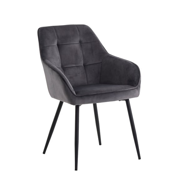 Sivi oblazinjeni jedilni stoli v kompletu z nasloni za roke 2 ks Nolan Square – Unique Furniture