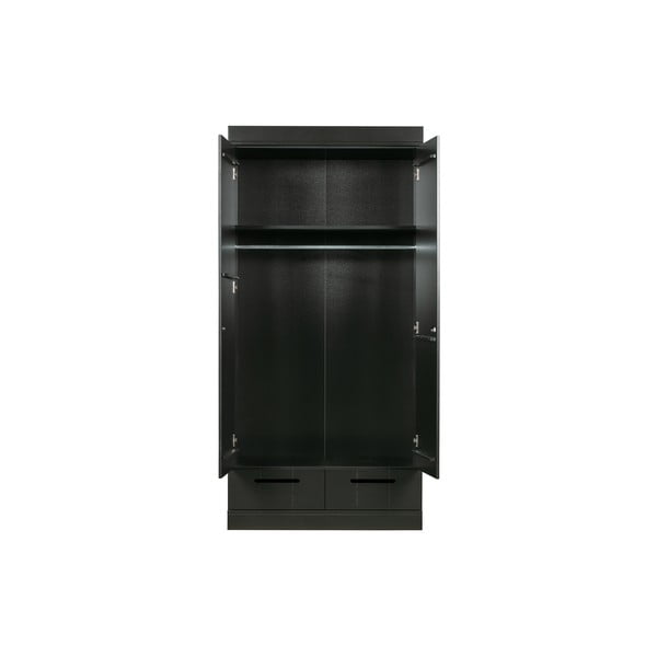 Črna garderobna omara s konstrukcijo iz borovega lesa WOOOD Connect, širina 94 cm-image-3
