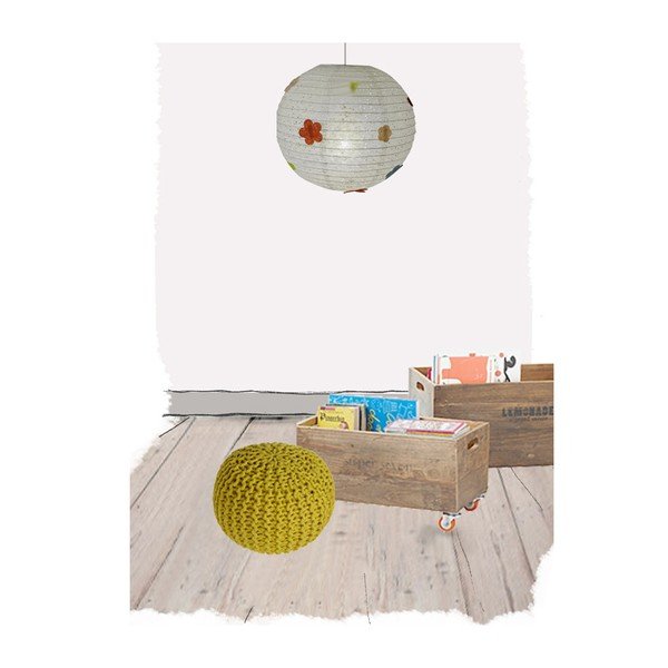 Otroški gorčično rumen puf Nattiot Lili-image-1