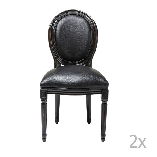 Komplet 2 črnih stolov Kare Design Croco