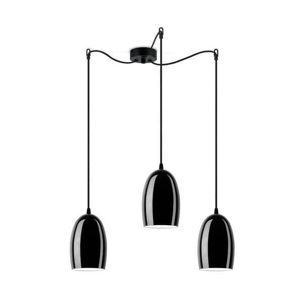Črna viseča svetilka Sotto Luce UME S Glossy, ⌀ 14 cm
