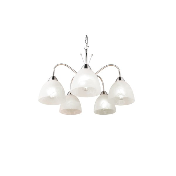 Bela/srebrna viseča svetilka s steklenim senčilom ø 55 cm Dobby – Trio-image-4