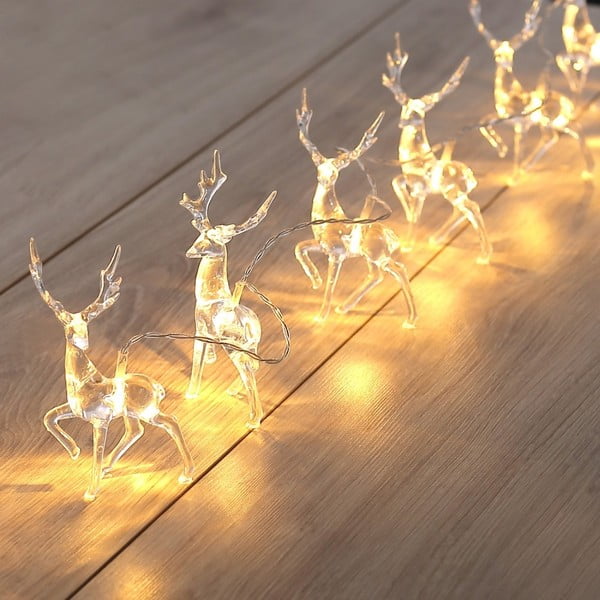LED svetlobna veriga v obliki severnega jelena DecoKing Deer, 10 luči, dolžina 1,65 m