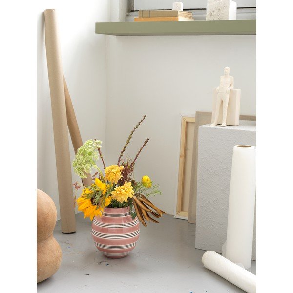 Roza in bela porcelanska vaza Kähler Design Nuovo, višina 20,5 cm-image-3