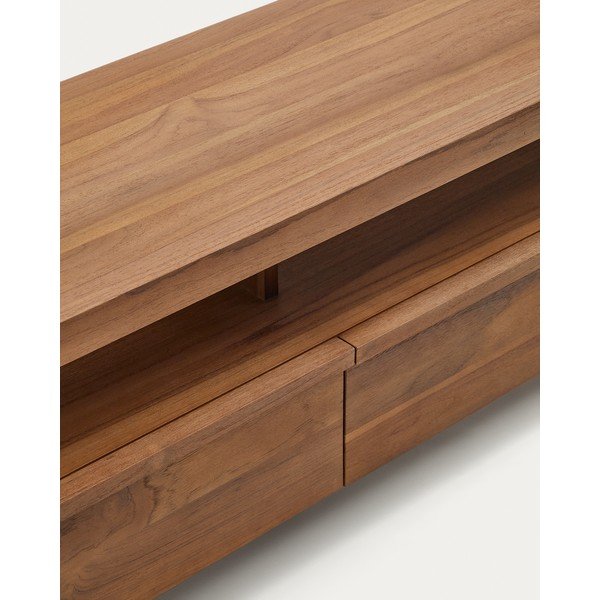 TV omarica iz masivnega tika v naravni barvi 200x50 cm Sashi – Kave Home-image-4