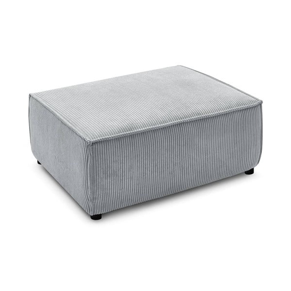 Svetlo siv tabure iz rebrastega žameta Nihad – Bobochic Paris-image-3