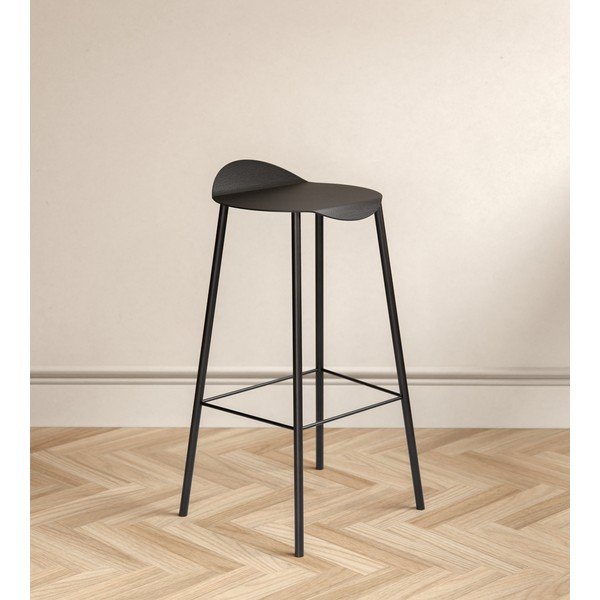 Črn usnjen barski stol Flamingo Bull – LIND DNA-image-1