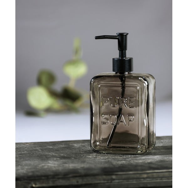 Siv stekleni dozirnik za milo Wenko Pure Soap-image-1