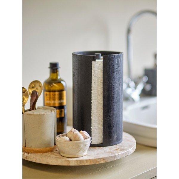 Črno leseno stojalo za papirnate brisače ø 14,5 cm Celian – Bloomingville-image-1