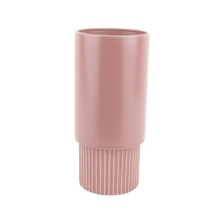 Rožnat keramičen lonec PT LIVING Ribbed, višina 26 cm
