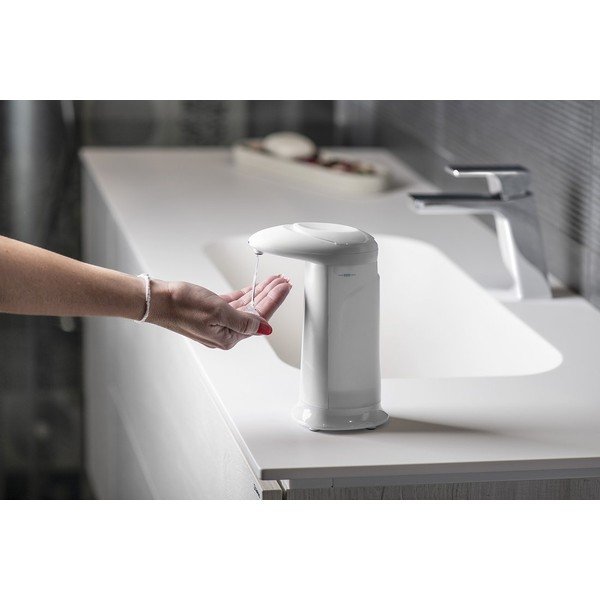 Bel plastičen avtomatski dozirnik za milo 350 ml Aqualine  – Sapho-image-1