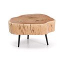 Okrogla klubska mizica z mizno ploščo iz akacije v naravni barvi 49x47 cm Tanive – Kave Home