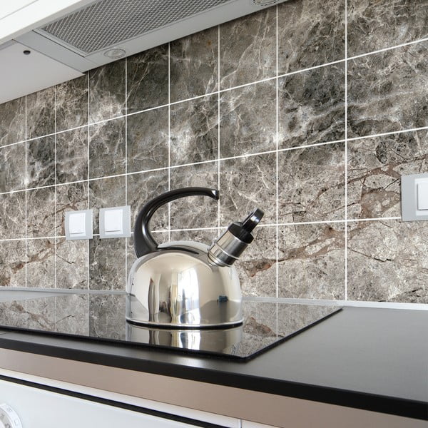 Komplet nalepk za ploščice 24 kosov 15x15 cm Marble Tiles Venezia - Ambiance-image-4